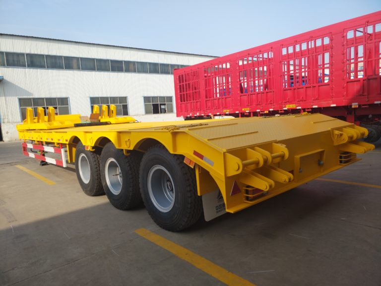 3 Axles 50/60 T Heavy Duty Hydraulic Swan Neck Gooseneck Lowboy Lowbed ...