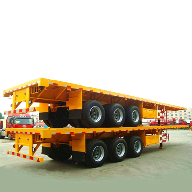 Cheap 3 Axle 40ft or 20ft Used Trailer Container Flatbed Truck Trailer And Semi Trailer Container For Sale