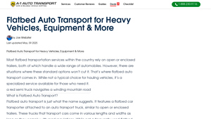 A1 Auto Transport - Flatbed Auto Transport Services