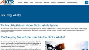 Aker - AEC-Q200 Qualified Crystal Oscillators for EVs
