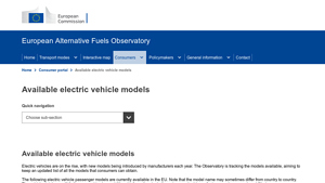 Electric Vehicles - Current EU Models