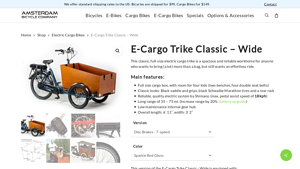 Amsterdam Bicycle - Classic Full-Size Electric Cargo Trike