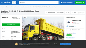 Howo - 371HP 420HP 8X4 Tipper Truck