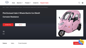 Automatic Electric Car - Pink Enclosed Cabin 3 Wheels