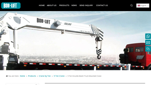 BOB-LIFT - 5 Ton Knuckle Boom Truck Mounted Crane
