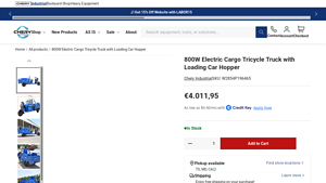 Chery - 800W Electric Cargo Tricycle Truck