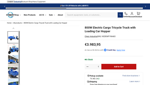 Chery - 800W Electric Cargo Tricycle Truck