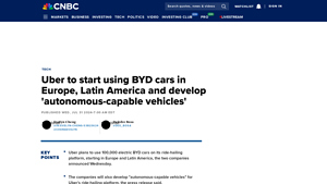 Uber - BYD Electric Cars