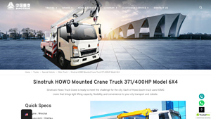 Sinotruk - HOWO Mounted Crane Truck