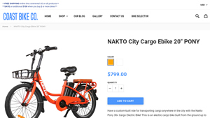 NAKTO - City Cargo Ebike 20 PONY