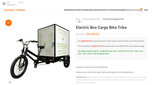 Cozy Trikes - Electric Box Cargo Bike Trike