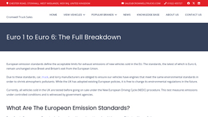 Cromwell Trucks - European Emission Standards