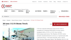 Custom Truck - 30 Tons 112 ft Boom Truck