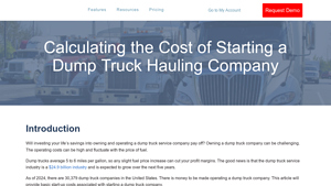 Dump Truck Dispatcher - Start-Up Cost Breakdown