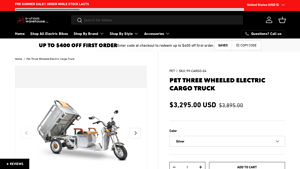 E-Wheels - Pet Three Wheeled Electric Cargo Truck