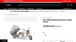 Pet Three Wheeled Electric Cargo Truck - E-Wheels