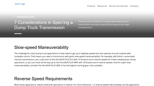 Eaton Cummins - UltraShift PLUS Transmission Solutions