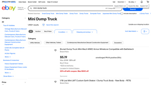 Mini Dump Trucks - Various Models and Prices