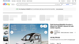 Fully Enclosed Mobility Scooter - 1500W 4 Wheel Car
