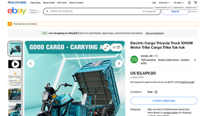 Electric Cargo Tricycle Truck - 1000W Cargo Trike
