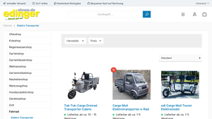 Edingershops - Tuk-Tuk-Cargo Dreirad Transporter