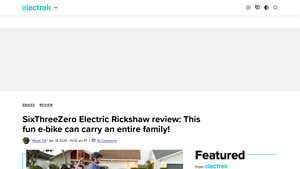 SixThreeZero - EVRYjourney Electric Tricycle Rickshaw