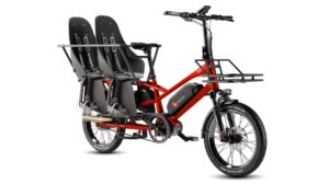 A stock image illustrating electric cargo bike concepts