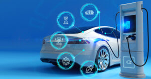 A stock image illustrating electric cars concepts