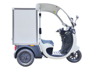 A stock image illustrating electric three wheeler concepts