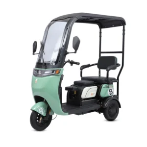 A stock image illustrating electric tricycle with roof concepts