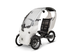 A stock image illustrating enclosed electric bike concepts