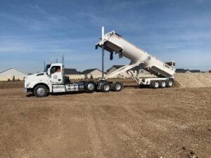 A stock image illustrating end Dump Truck concepts