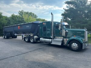 A stock image illustrating end Dump Truck concepts