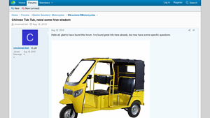 Endless Sphere - Electric Tuk Tuk