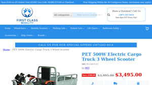 First Class Mobility - PET 500W Electric Cargo Truck