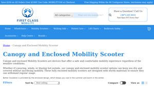 First Class Mobility - Canopy and Enclosed Scooters