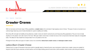 Gingerich Crane - Lattice Boom Crawler Cranes