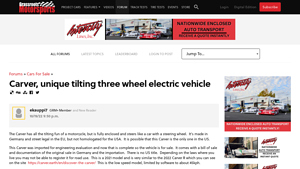 Carver - Unique Tilting Three Wheel Electric Vehicle