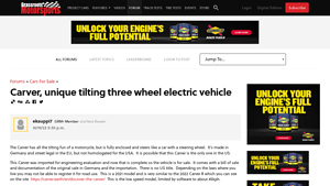 Carver - Unique Tilting Three-Wheel Electric Vehicle