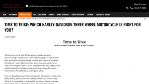 Harley-Davidson - Three-Wheel Motorcycle Options