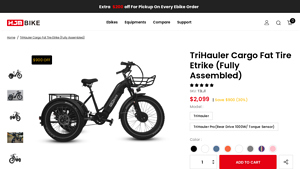 HJMBike - TriHauler Cargo Fat Tire Etrike