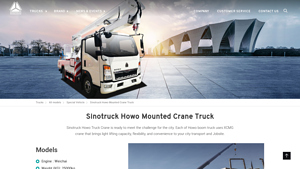 Howo - Sinotruck Mounted Crane Truck