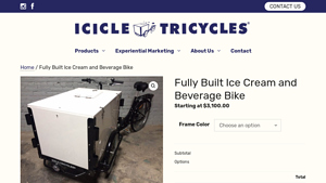 Ice Trikes - Fully Built Ice Cream and Beverage Bike