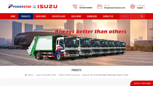 Isuzu - 5 Ton Truck Mounted Telescopic Boom Crane