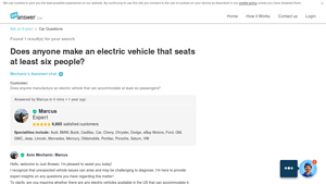JustAnswer - Electric Vehicles for Large Families