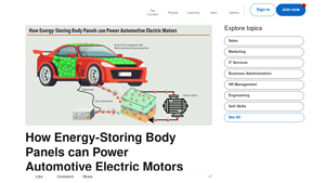 LinkedIn - Energy-Storing Body Panels for EVs