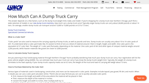 Lynch Truck Center - Dump Truck Specifications