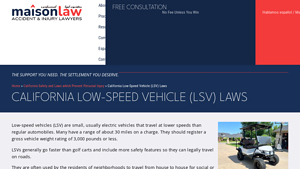 Maison Law - California Low-Speed Vehicles (LSVs)