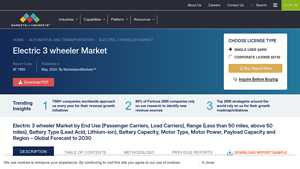 Electric Three Wheeler - Market Overview