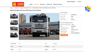 FAW - Weichai Engine 40 Tons J6P Dump Truck Chassis